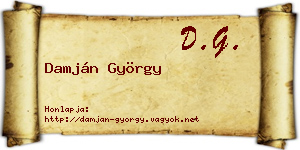 Damján György névjegykártya